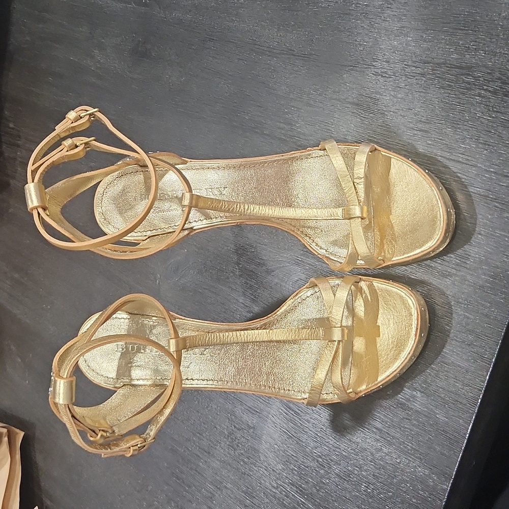 BURBERRY Runway HANS Black Riveted T-Strap Cone Heel. 9.5. Pre-loved